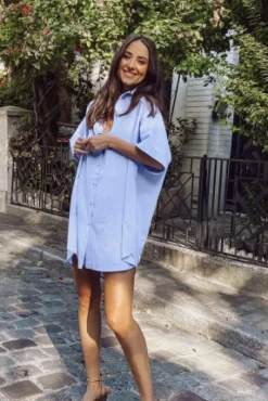 ROBE LISA CHAMBRAY BLEU