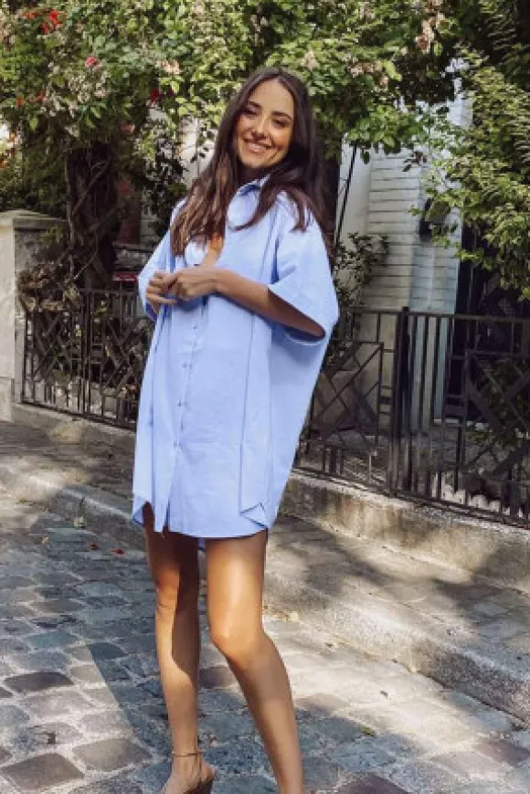 ROBE LISA CHAMBRAY BLEU