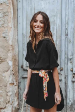 ROBE LISA NOIR COTON
