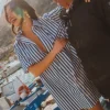 ROBE LISA STRIPES BLUE
