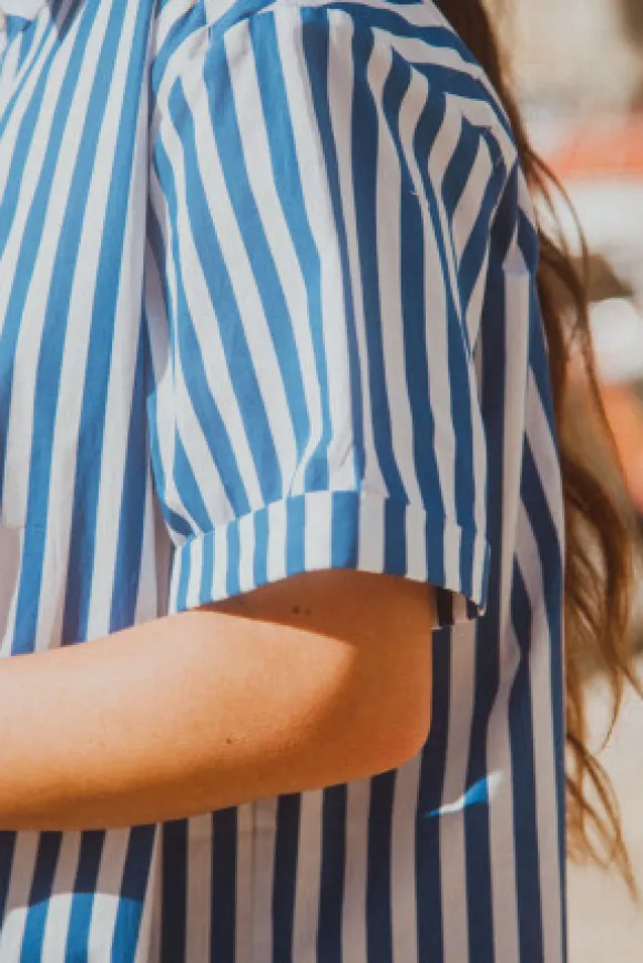 ROBE LISA STRIPES BLUE