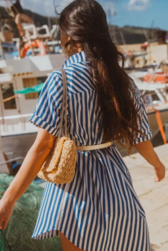 ROBE LISA STRIPES BLUE