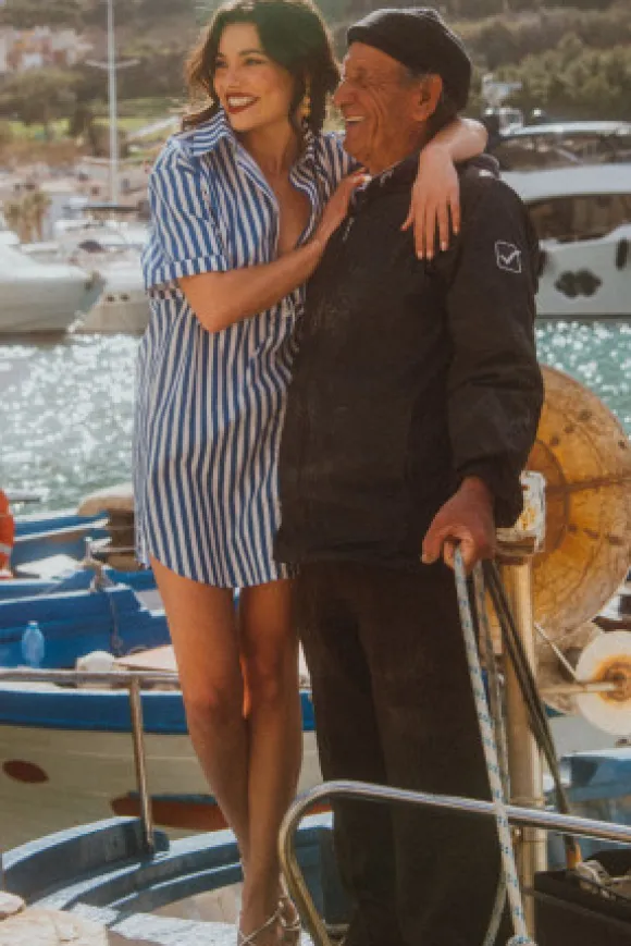 ROBE LISA STRIPES BLUE