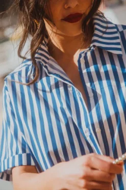 ROBE LISA STRIPES BLUE