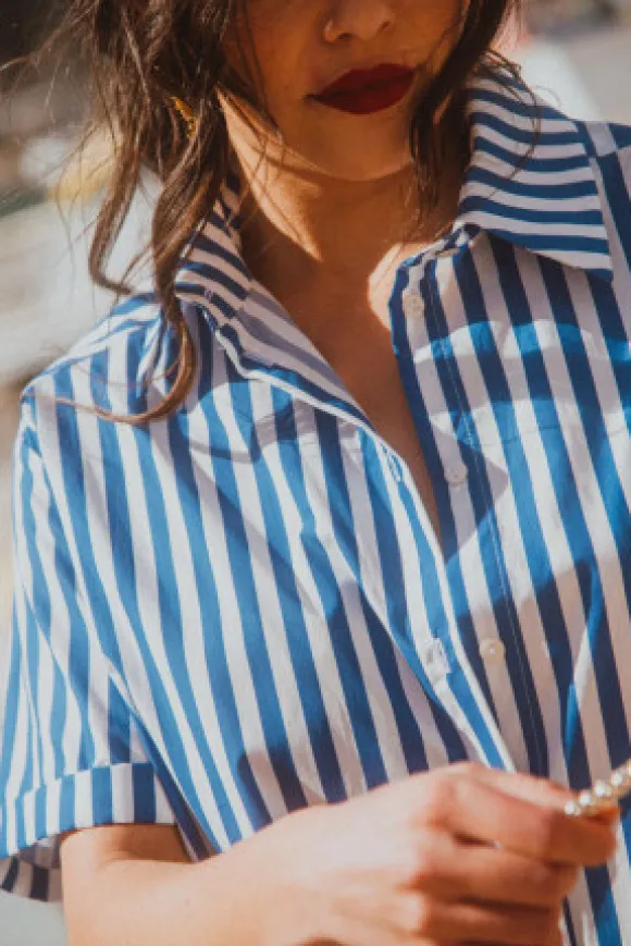 ROBE LISA STRIPES BLUE