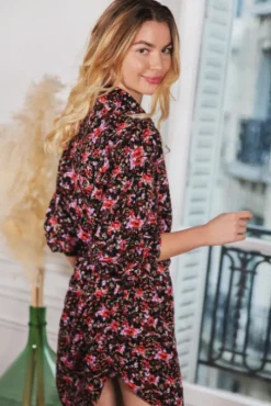 ROBE LISON FLEUR ROUGE