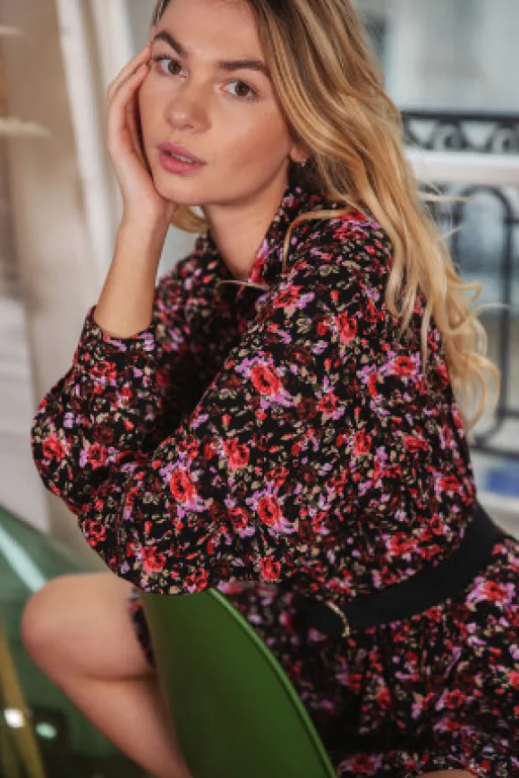 ROBE LISON FLEUR ROUGE