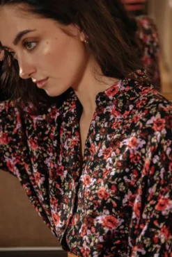ROBE LISON FLEUR ROUGE