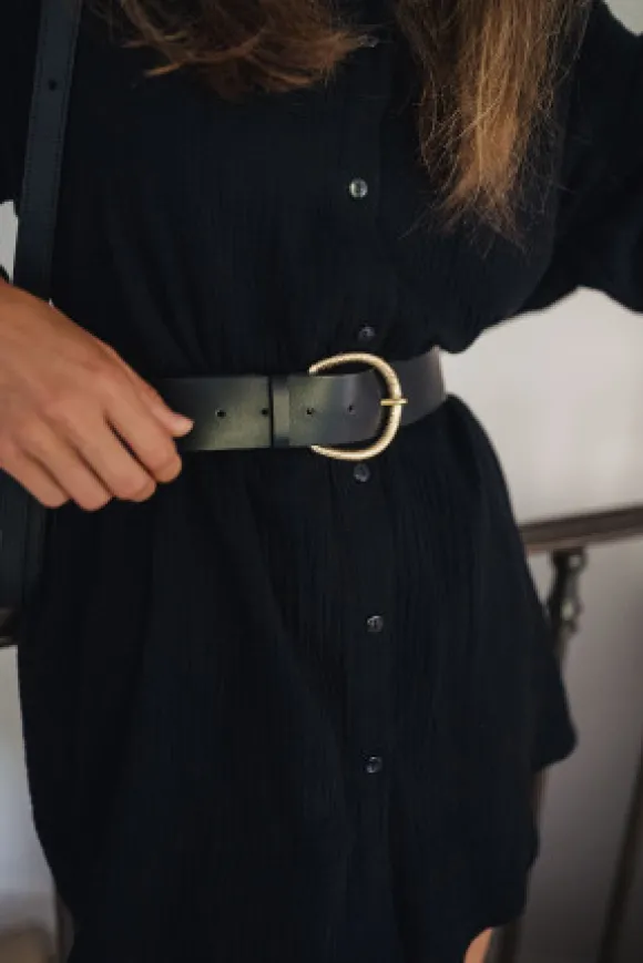 ROBE LISON NOIR COTON