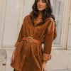 ROBE LISON VELOURS CAMEL