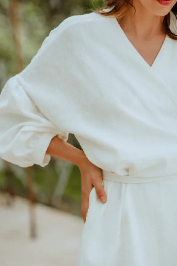 ROBE LOÉ LIN BLANC