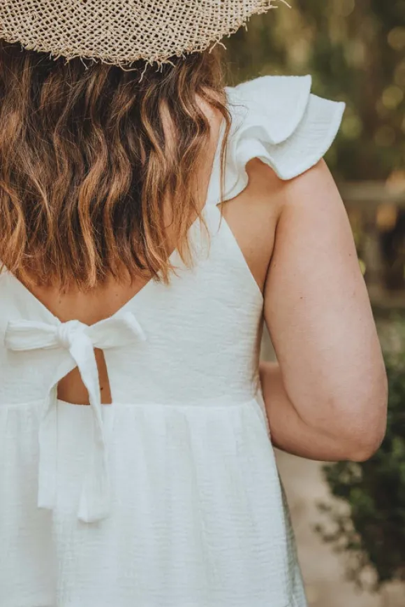 ROBE LOUANA BLANC COTON