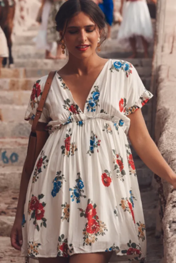 ROBE MANELLE FLORES