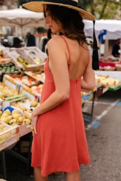 ROBE MARJORIE LIN VISCOSE TERRACOTTA