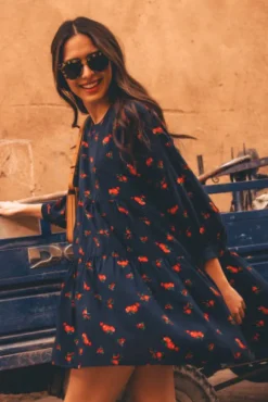 ROBE MATHILDA BOUQUET ROUGE