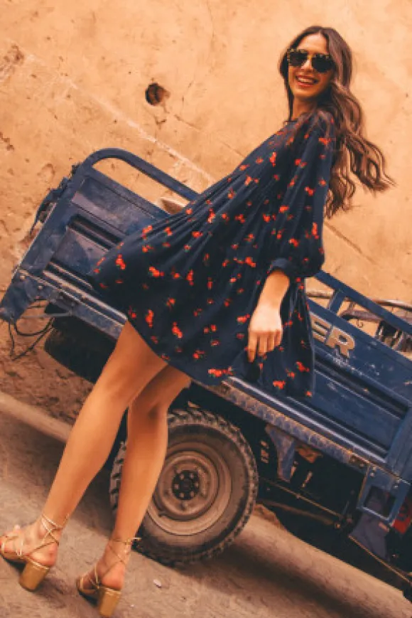 ROBE MATHILDA BOUQUET ROUGE