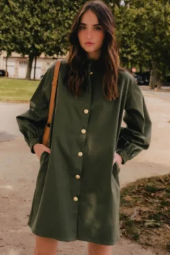 ROBE MAÉVA GABARDINE KAKI