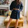 ROBE MAÉVA GABARDINE MARINE