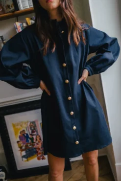 ROBE MAÉVA GABARDINE MARINE