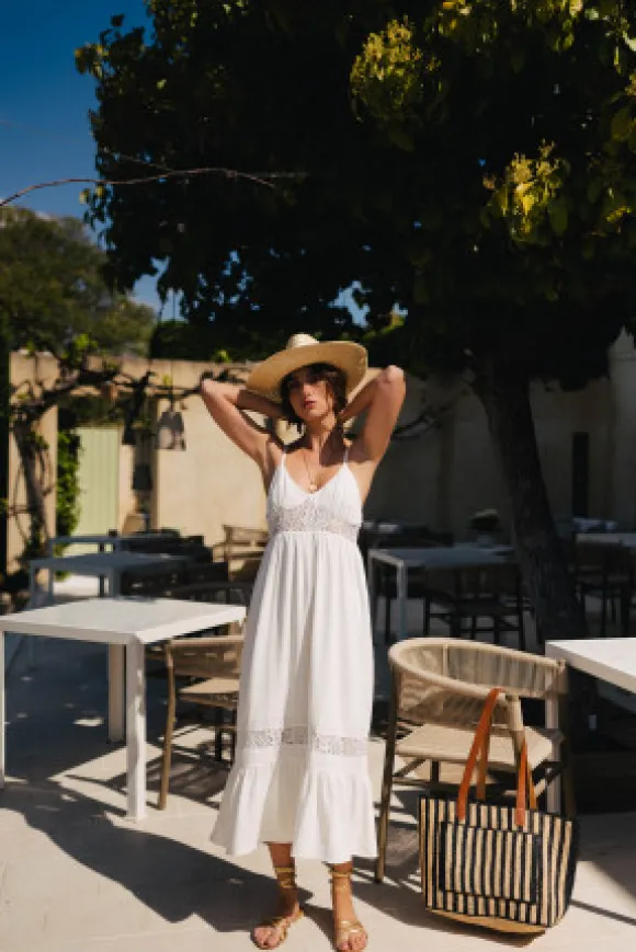 ROBE MILA LIN VISCOSE BLANC