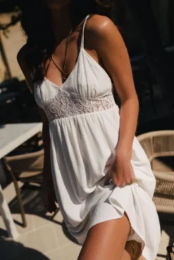 ROBE MILA LIN VISCOSE BLANC