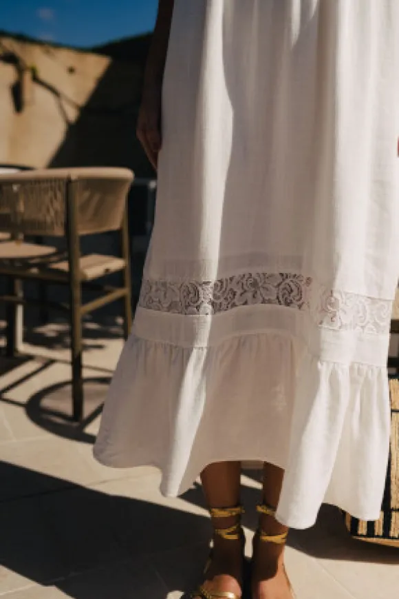 ROBE MILA LIN VISCOSE BLANC