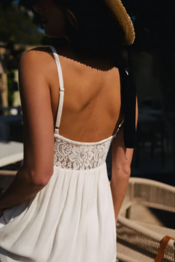 ROBE MILA LIN VISCOSE BLANC