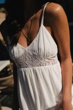 ROBE MILA LIN VISCOSE BLANC