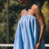 ROBE NANETTE FAUX UNIS AZUR