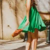 ROBE NANETTE LIN VISCOSE VERT