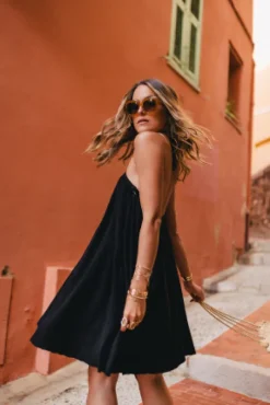 ROBE NANETTE LIN VISCOSE NOIR