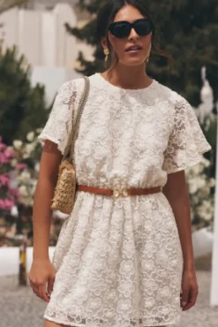 ROBE ODETTE DENTELLE PIVOINE