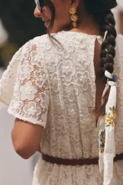 ROBE ODETTE DENTELLE PIVOINE