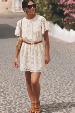 ROBE ODETTE DENTELLE PIVOINE