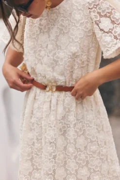 ROBE ODETTE DENTELLE PIVOINE
