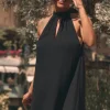 ROBE OLGA LIN VISCOSE NOIR