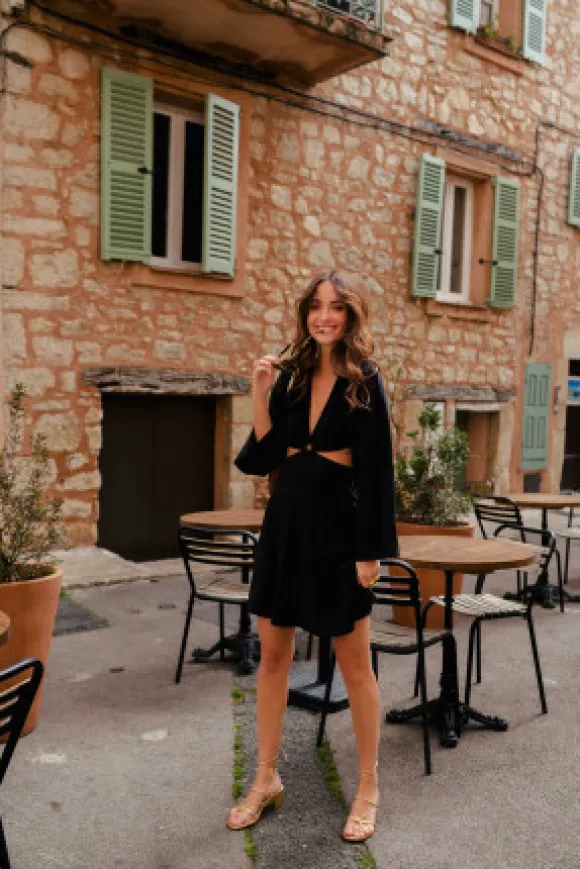 ROBE ORIA LIN VISCOSE NOIR