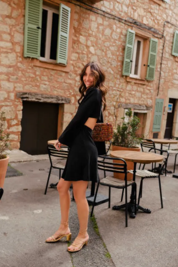 ROBE ORIA LIN VISCOSE NOIR