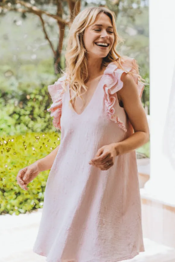 ROBE PERLA ROSE BRODÉ