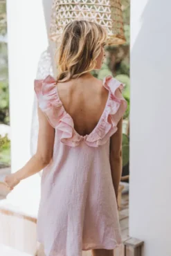ROBE PERLA ROSE BRODÉ