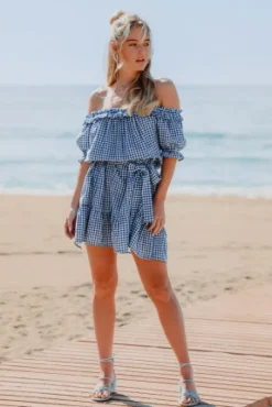 ROBE PETRA VICHY BLEU