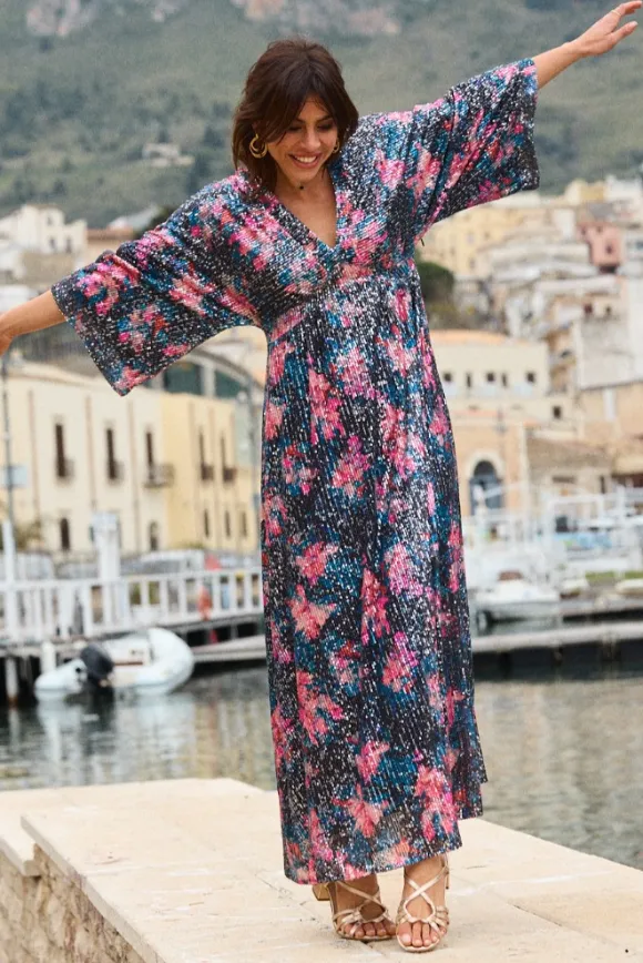 ROBE RAKAN SEQUIN FLEUR