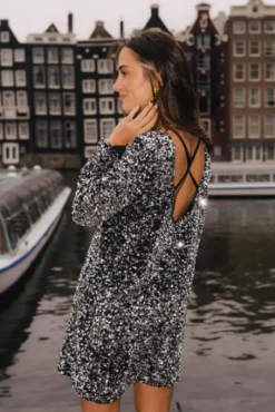 ROBE ROSITA SEQUIN ARGENT