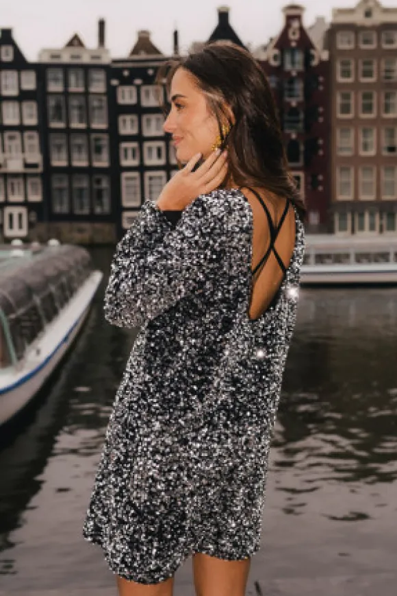 ROBE ROSITA SEQUIN ARGENT