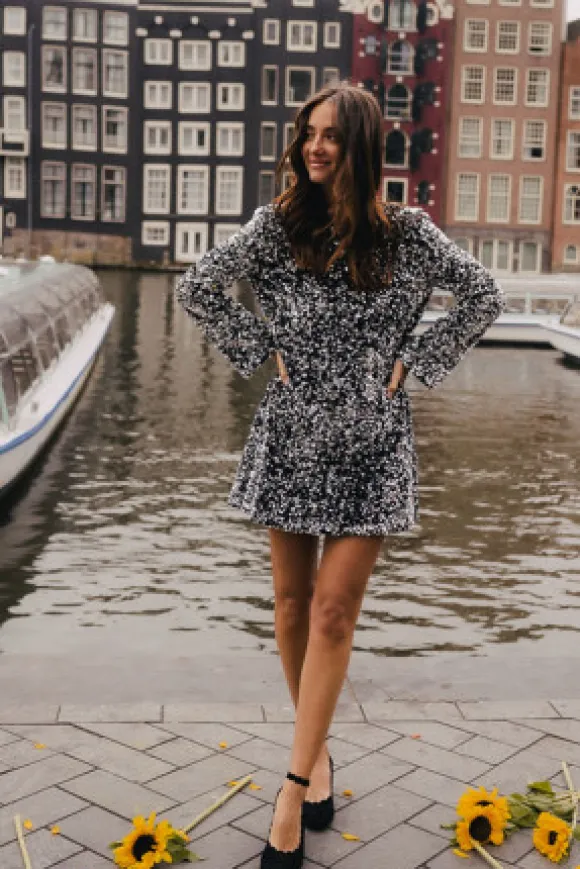 ROBE ROSITA SEQUIN ARGENT