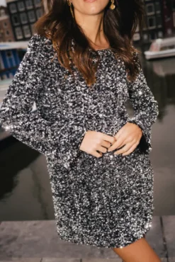 ROBE ROSITA SEQUIN ARGENT