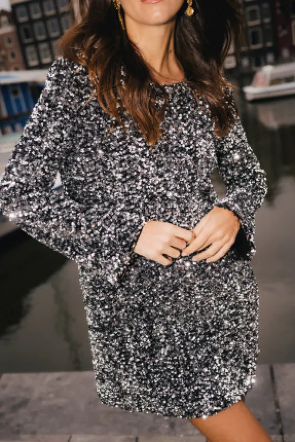 ROBE ROSITA SEQUIN ARGENT