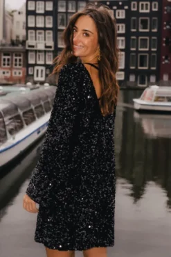 ROBE ROSITA SEQUIN NOIR