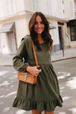 ROBE SALOMÉ KAKI COTON