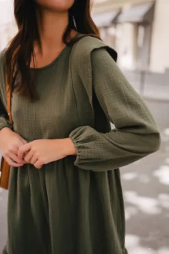 ROBE SALOMÉ KAKI COTON